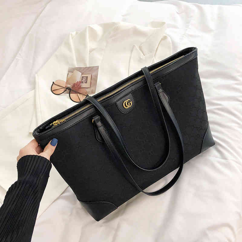 

Handbag female canvas foreign style letter hand single simple capacity tote bag2QY2 factory wholesale 70% off, Black10