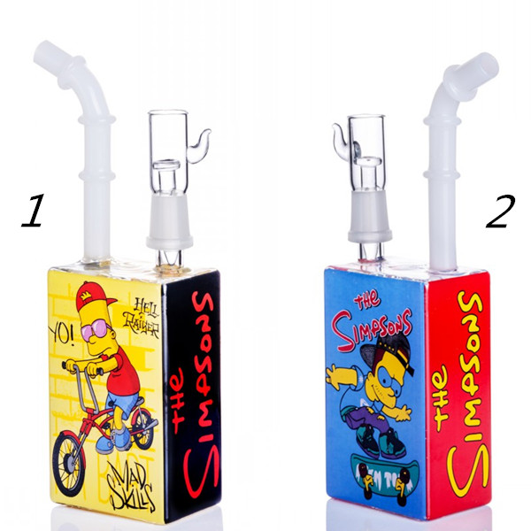 

New Arrivial 7.8 inch Tall Hitman Juice Box Dab Rigs Cap Nail Cartton Glass Water Bong Shisha Square Box Bongs In Stock