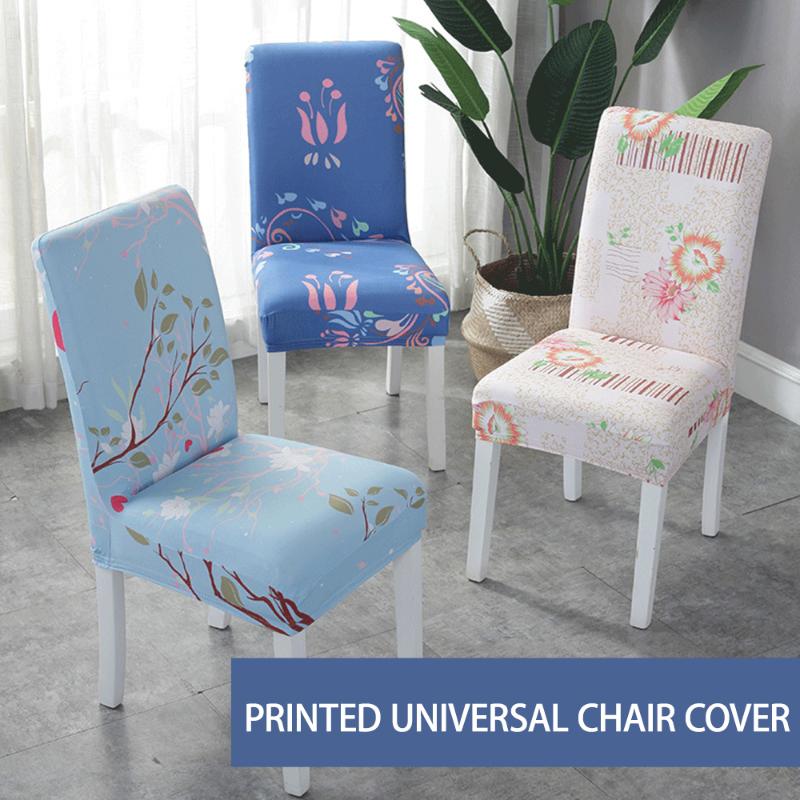 

1/2/4/6pcs Spandex Printing Chair Covers Dining Chair Slipcover Removable Anti-dirty Seat Case Stretch Cover for Banquet