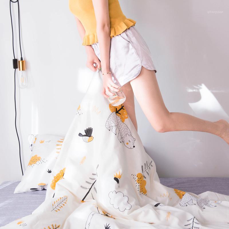 

Home Textile Pure Cotton Bedding Set Cell Strawberry Flower blooming Duvet Cover Pillowcase Bedspread Kit Queen King  Full1, 23