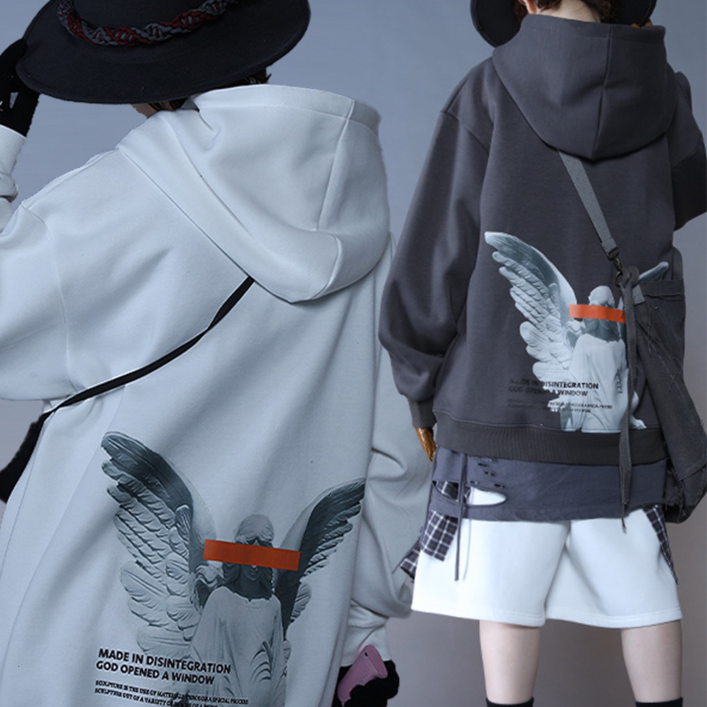 

2021 New Harajuku Cotton Swatshirt Men Statue Print Hip Hop Streetwear Hoodie Fleece Loose Casual Pullover Sweatshirt Moletom C564, Gray