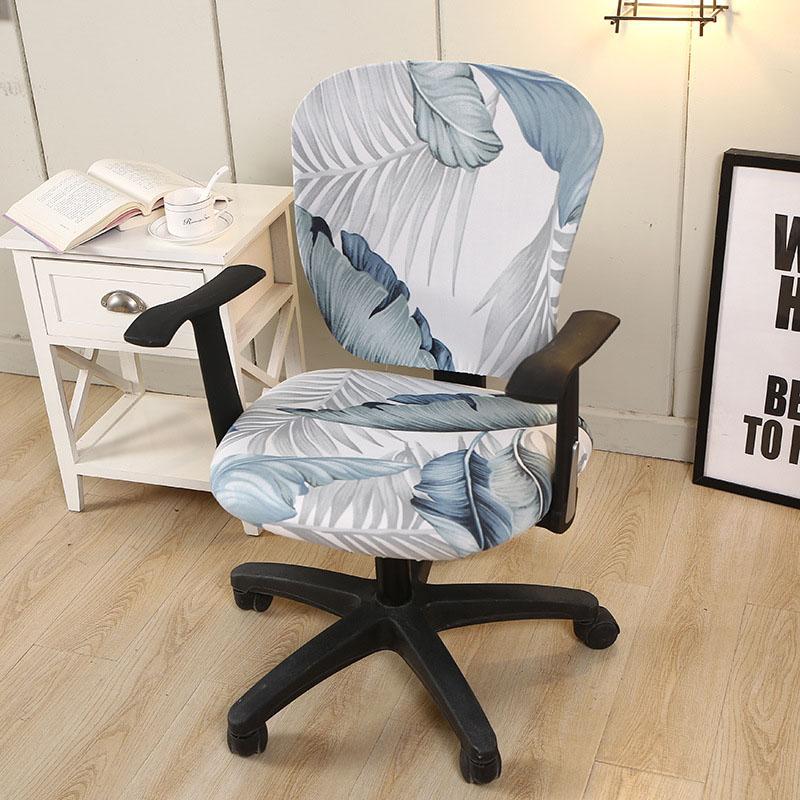

New Fresh Plants Printed Chair Cover 20 Colors Split Office Computer Chair Slipcover Seat Case Elastic Swivel Seat Covers