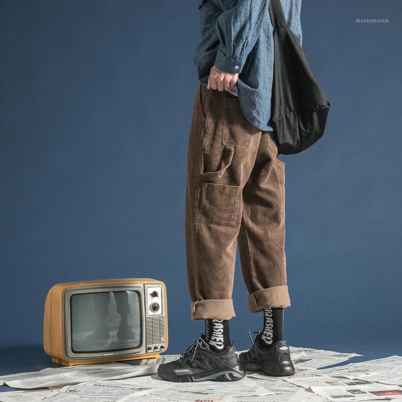 

2020 Winter Men's Thicken Corduroy Fabric Male Cotton Casual Pants Brand High-quality Khaki/green/grey Color Trousers -2XL1
