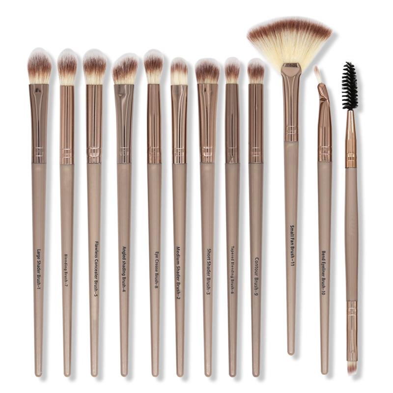 

12Pcs Cosmetic Brush Set Professional Eye Shadow Foundation Powder Blush Nylon Hair Makeup Tools