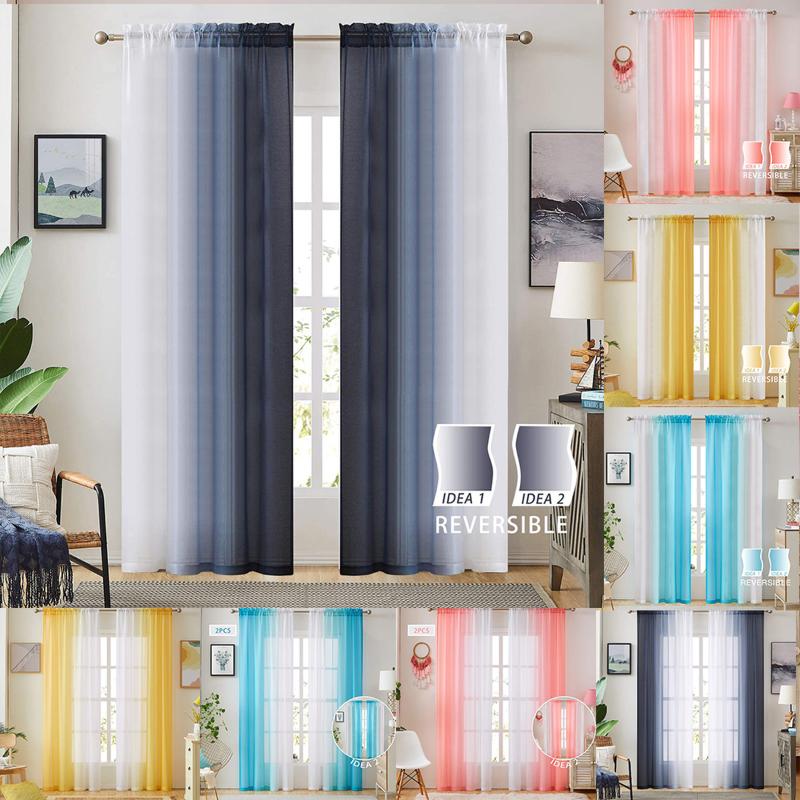 

European Style Simple Gradient Screens Living Room Decoration Shading Screens Curtains for Living Room Blackout Curtains, Yellow