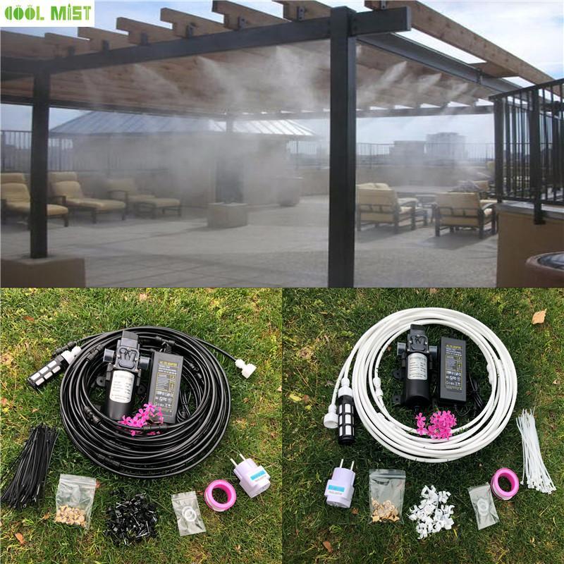 

S228 Water pump set 12V misting motor with 12M mist system 16pcs nozzles mister for patio outdoor cooling system1