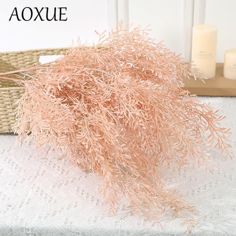 

AOXUE Fake flower simulation green plants acacia grass fog green plants wall shape wedding home decoration flower smog ornaments, Pink