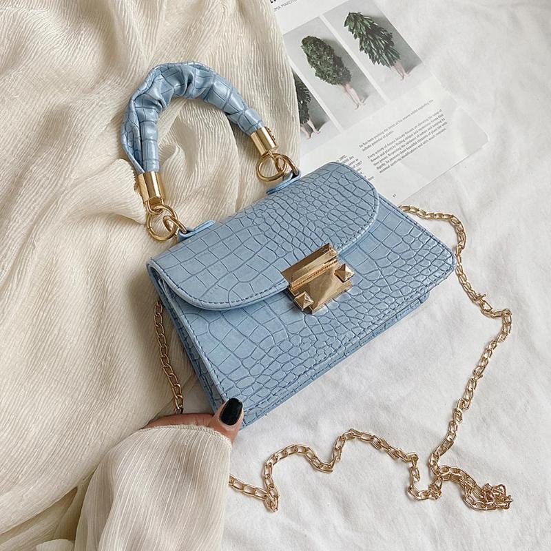 

winter new 2021 fashion shoulder bag ladies casual small square bag fashion zipper female casual messenger chain handbag, Black