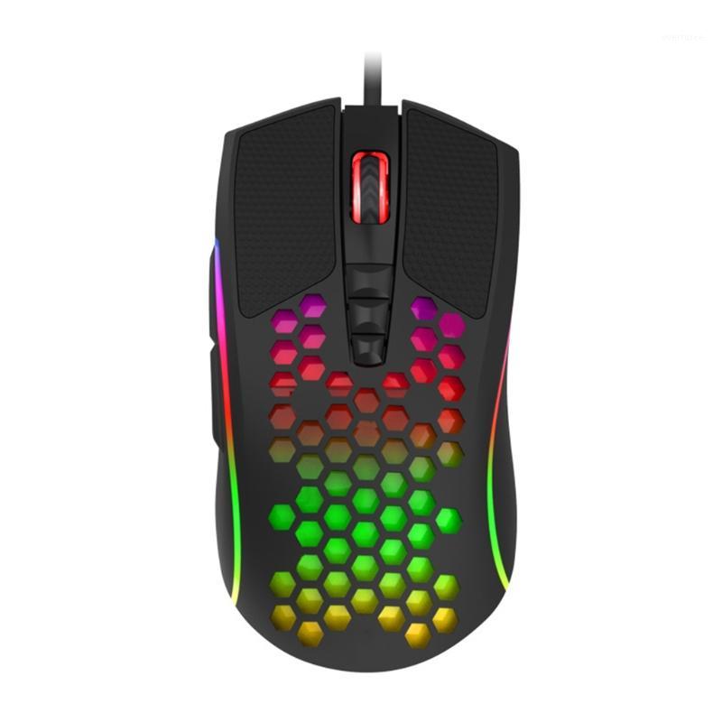 

8 Keys Colorful RGB Light Weight Wired Mouse Hollow-out Honeycomb Shell Gaming Mouce Mice 6 DPI Adjustable1