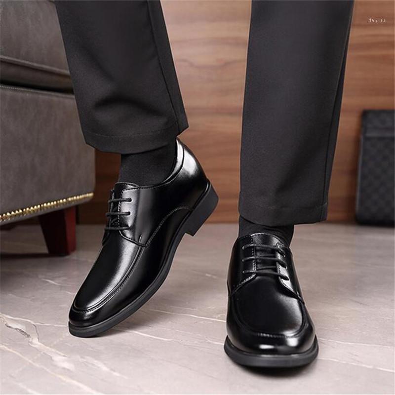 

Hidden Heel 6cm Black Formal Shoes Men Genuine Leather Oxford Shoes Mens Dress Party Man Lace Up New Elegant Business Shoe1