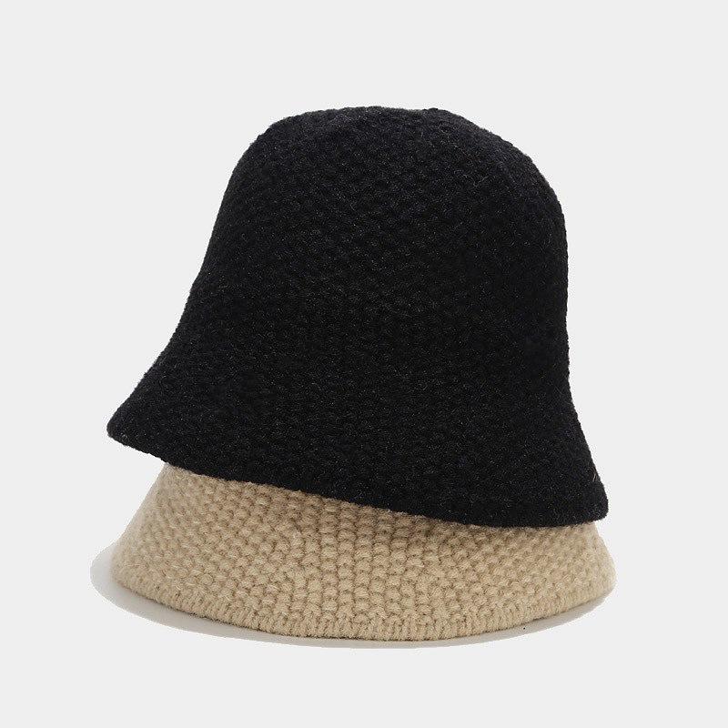 

New High-quality Autumn Winter Wool Bucket Hat Women Warm Travel Hats Bob Thick Panama Outdoor Hiking Basin Cap Fisherman Hat, Black