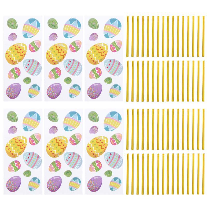 

1 Set 300 Pcs Easter Transparent Bags Easter Egg Candy Packing Bags