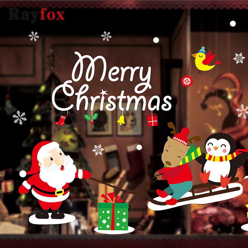 

Merry Christmas Ornaments Santa Claus Home Wall Glass Window Stickers Christmas Decoration For Home Decor Navidad 2020 Xmas Gift