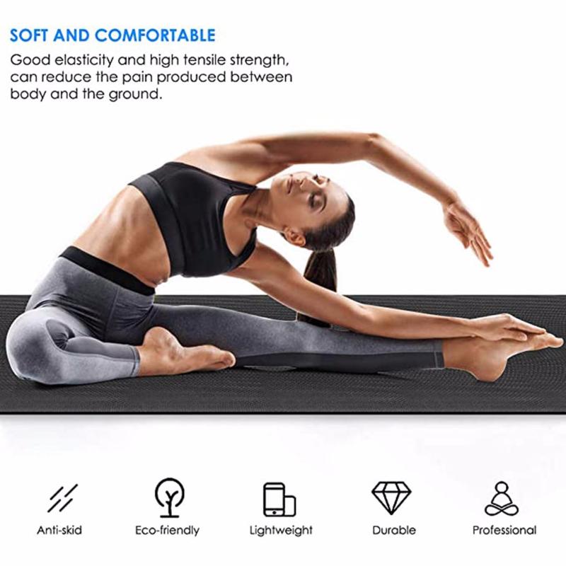 

4mm Yoga Mat Thick Eva Non-slip Pillow Mat For Men Women Fitness Tasteless Gym Exercise Pads Pilates Yoga Gymnastics #T1G, Black