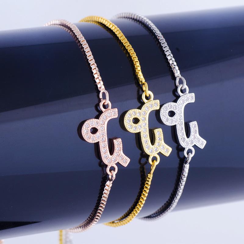

Hot Constellation Jewelry Diy Zircon Crystal Capricorn Bracelet Charms Handmade Copper Micro Pave Chain Friendship Bracelets