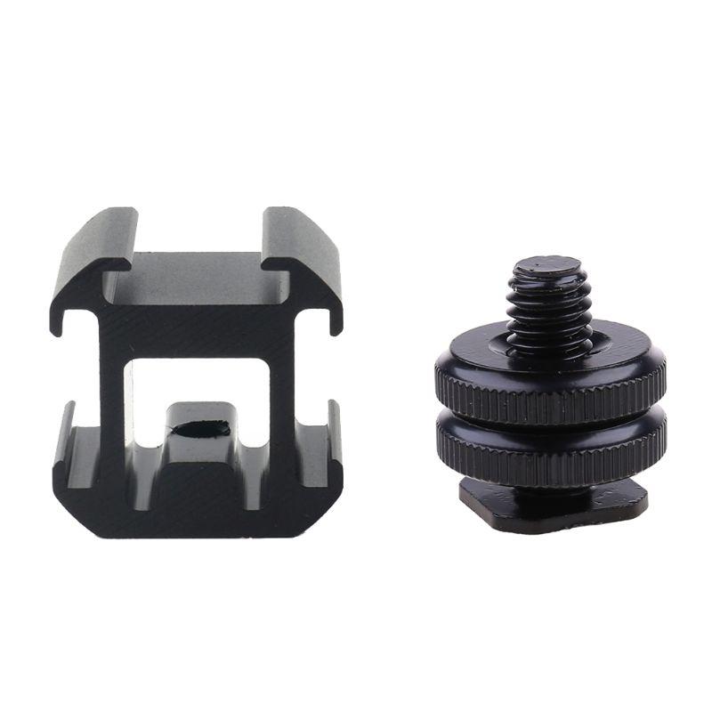 

3 Mount Adapter Dual Screws Stand Holder for DSLR Camera Flash Light Hot Shoe Flash Stand Adapter Accessories