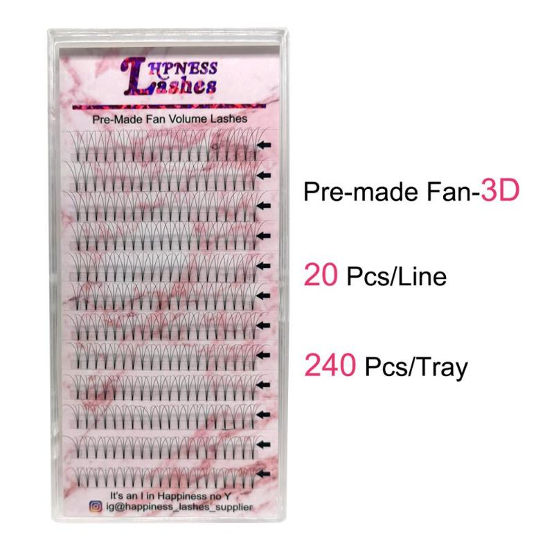 

Pre-Made Fan 3D 4D 5D Volume Lashes Extremely Soft Eyelash Extension Silk Mink Lashes Short Stems Foil/Silver Back HPNESS