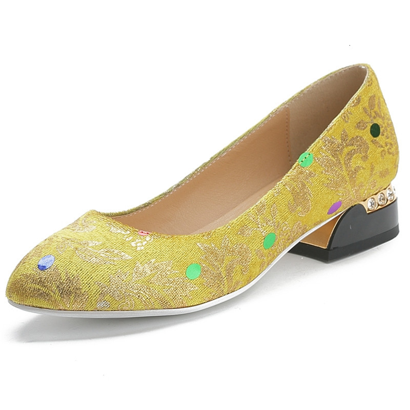 

2021 New Sale Warm Fashion Toe Yellow Woman Classic Party Shoes QR35
