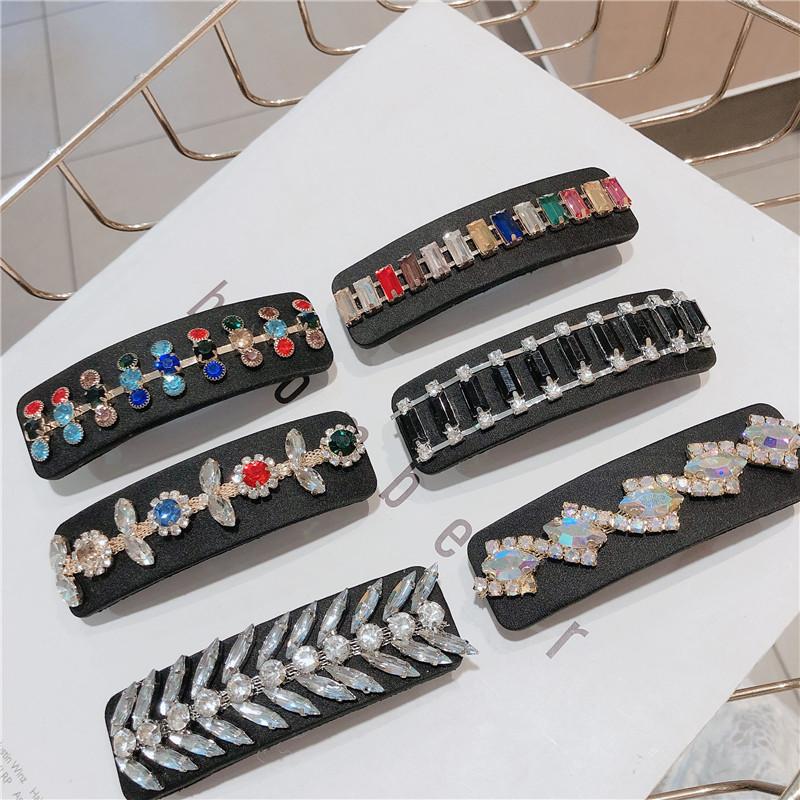 

Crystal Gem Women Hairpins Hair clips Barrettes Korean Handmade Lace Flower Head wear Accessories Lady Office-ED-W13