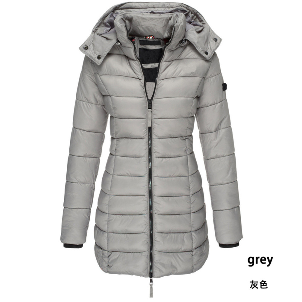 

Zogaa 2019 Women's Winter Hooded Warm Coat Solid Slim Fit Cotton Jackets Long Parka Women Down Padded Parkas, Black