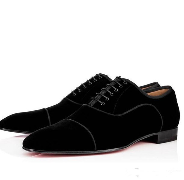 

Brand Fashion Gentleman Red Bottom Shoes Greggo Orlato Flat Genuine Leather Oxford Shoe Mens Walking Flats Wedding Party Suede Dress Loafer, Black