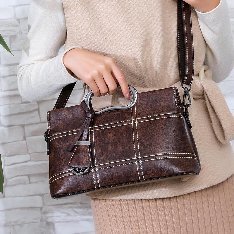 

Leather Crossbody Bag Hand Bags For Women 2021 Designer Women Shoulder Messenger Bags Sac Ladies Handbags High Quality, Dark brown