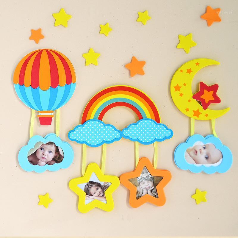 

EVA Cartoon Children Room 3D Foam Wall Sticker Photo Frame Star House Heart Shape DIY Photo Combination Personalized Wallpaper1