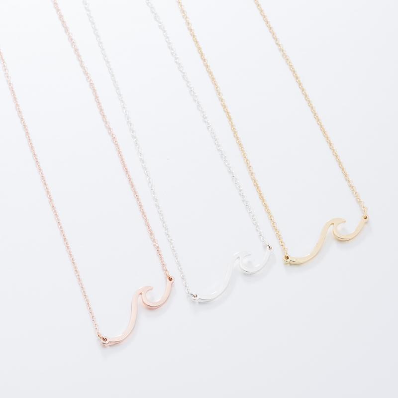 

2020 New circle stainless steel surfing sea Wave Pendant Necklace for Women