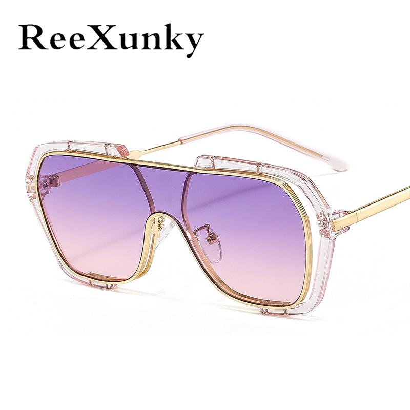 

Sunglasses 2021 Shield Men Women Fashion Color Lens Alloy Frame High Quality One Piece Brand Designer Shades Eyewear UV400