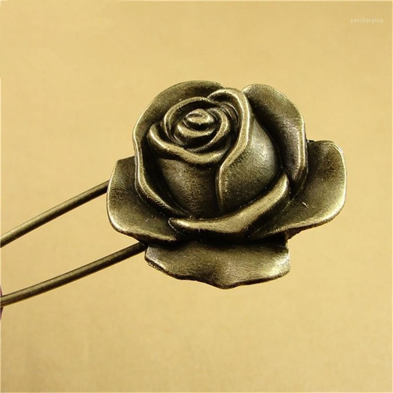 

Pins, Brooches Antique Bronze Rose Flower Shape Pin Vintage Wheel Pins For Clothing Backpack Badge Birthday Gift DIY Accessories, Gray