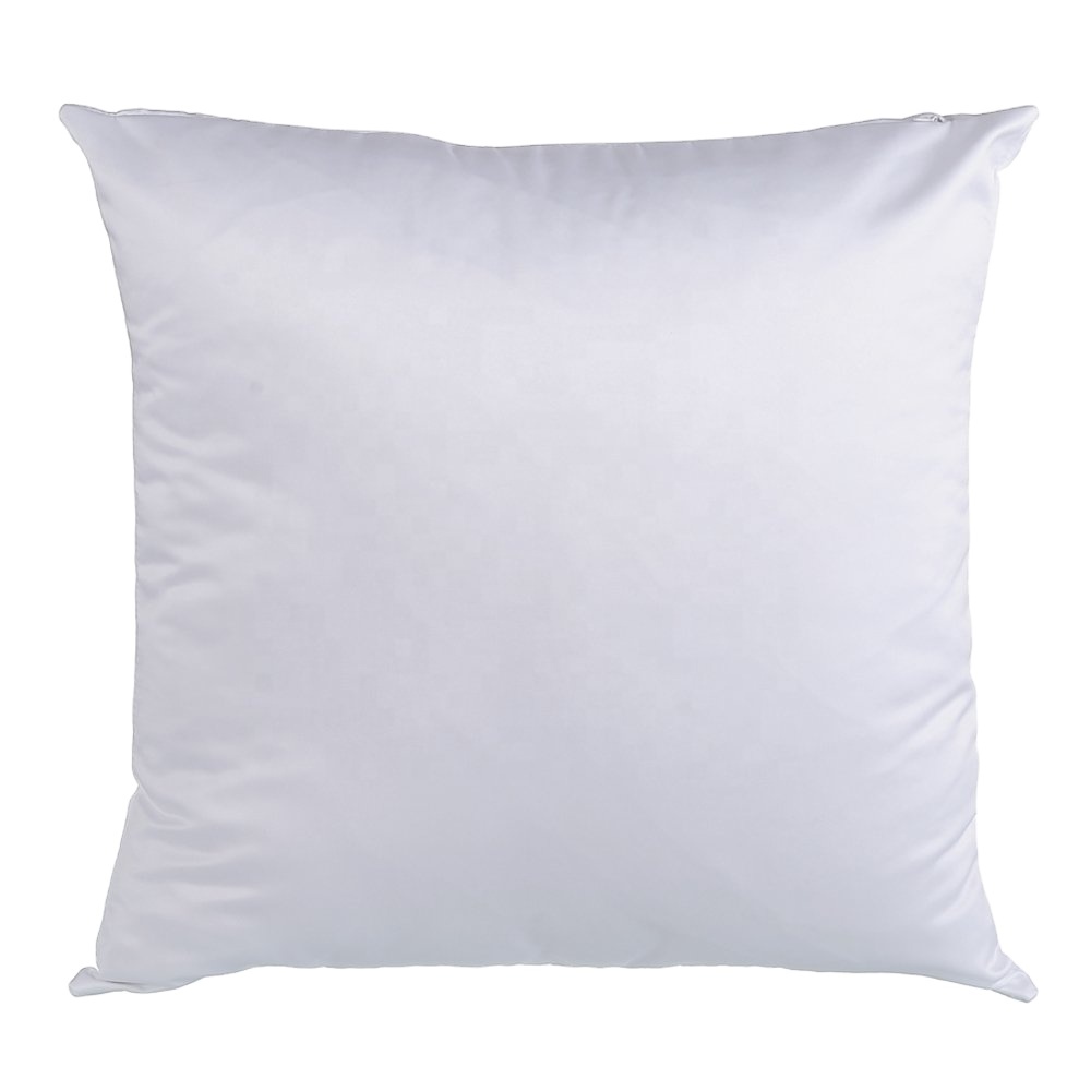 

100pcs/lot Squre Shape Sublimation White Satin Polyester Pillow Case Decorative Printable Heat Press Cushion Cover