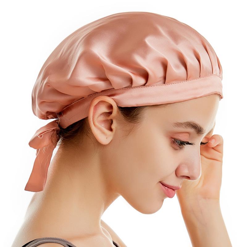 

High-Quality and Popular Silk Night Hat for Adult Ladies Mulberry Silk Hair Care Cap Hair Bonnet for Sleeping Bonnet
