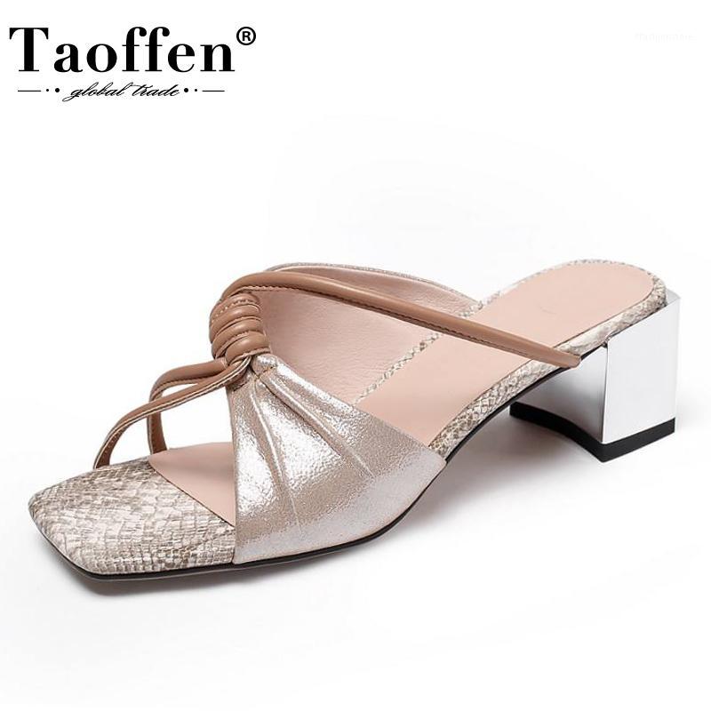 

Taoffen New Design Women Sandals Real Leather Patchwork Design Woman Summer Shoes Fashion Woman Party Footwear Size 34-421, Pink
