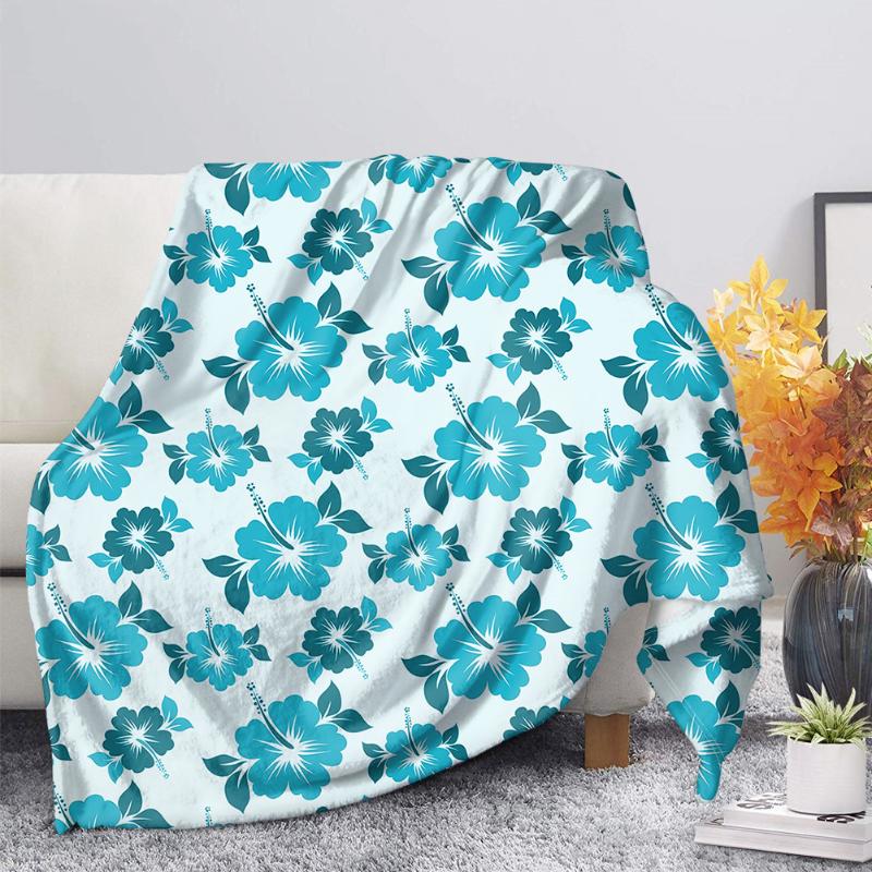 

Hawaiian Hubiscus Flower Pattern Blanket Warm Thin Blankets Throws on Bed/Crib/Couch Baby Girls Boys Kids Gift New