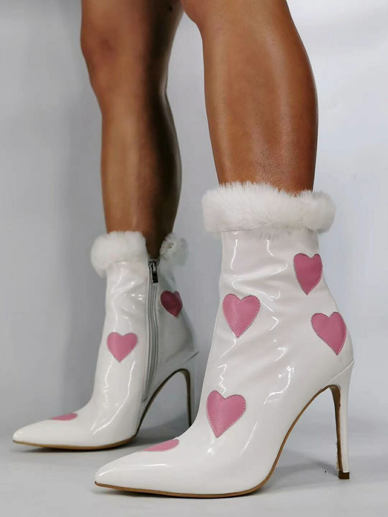 

Star New Pentacle Heart Shredded of Christmas Skin Ankle Opening Festival Patent Leather Gladiator Boots Q54b, Got it