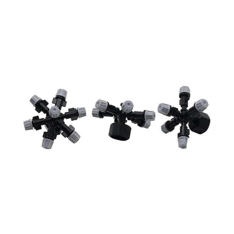 

2 Sets 5-Way 6-Way 7-Way Atomization Grey Nozzles Kit 360 Degree Misting Multi-way Sprinklers Garden Agriculture Irrigation Tool