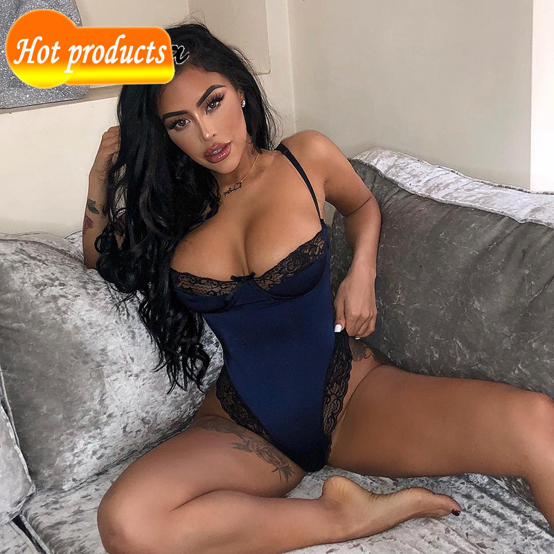 

New ribbon-cutting satin bodysuit sexy back-less women' overalls top a fashionable party piece thin bodysuits club 7F4G, Pink.