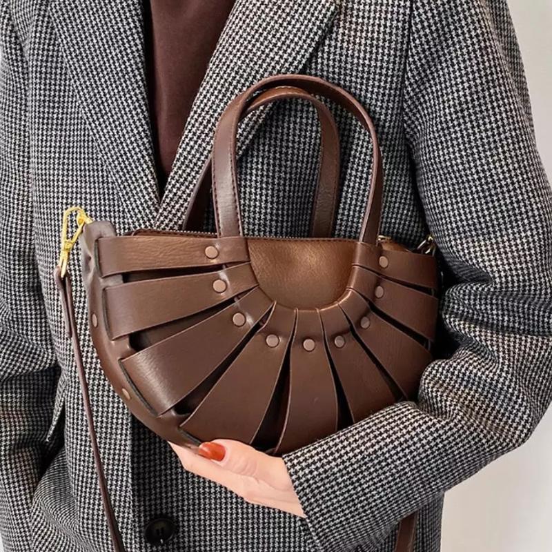 

Ladies Tote bag 2021 Fashion New High-quality PU Leather Women's Designer Handbag Vintage Shoulder Messenger Bag, White
