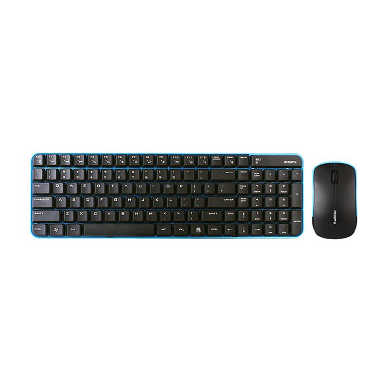 

X190 2.4G Wireless Keyboard Mouse Set Wireless Keyboard Mouse Combo Compact Layout Plug and Play for PC Laptop Blue+Black