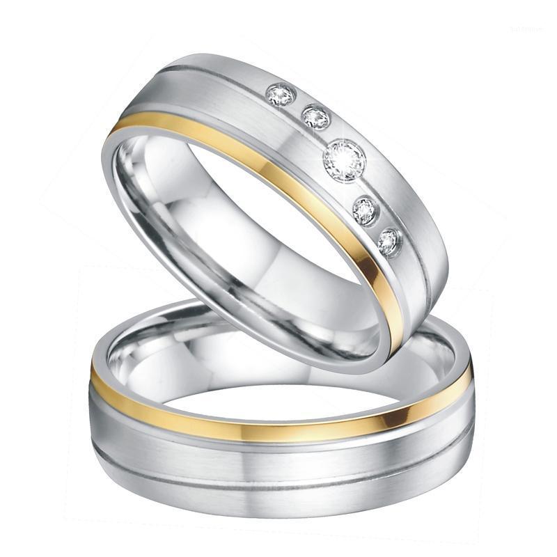 

Alliance stainless steel jewelry marriage Wedding rings set his and hers couple ring for men and women Lover's Anniversary Gift1
