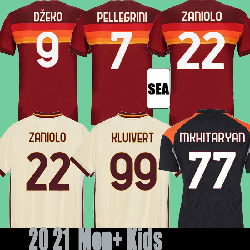 

20 21 Soccer jerseys DE ROSSI DZEKO ZANIOLO TOTTI PEROTTI KOLAROV football shirt 2020 2021 Men Kids kit uniforms maillot, Kids 20 21 away white