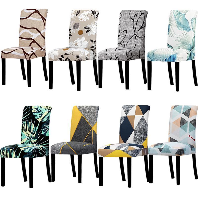 

Printed Chair Cover Stretch Seat Chair Covers Big Elastic Slipcovers Bench Cover Office Covers For Home Party Dining Room1