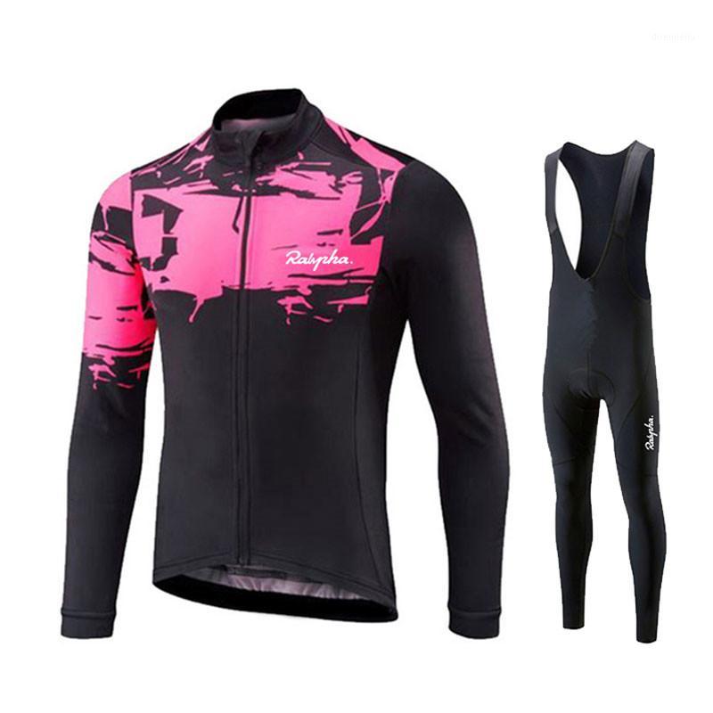 

Ralvpha 2020 Cycling Jersey Ropa Ciclismo Hombre Men Cycling MTB Clothing Long Sleeve Bike Uniform 19D Gel Bib Pants Set1
