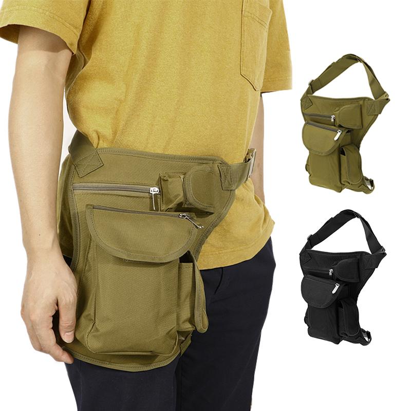 

Men Canvas Drop Leg Bag Waist Bag Fanny Pack Belt Hip Bum Travel Multi-purpose Climb Unisex Running Bags, Brown