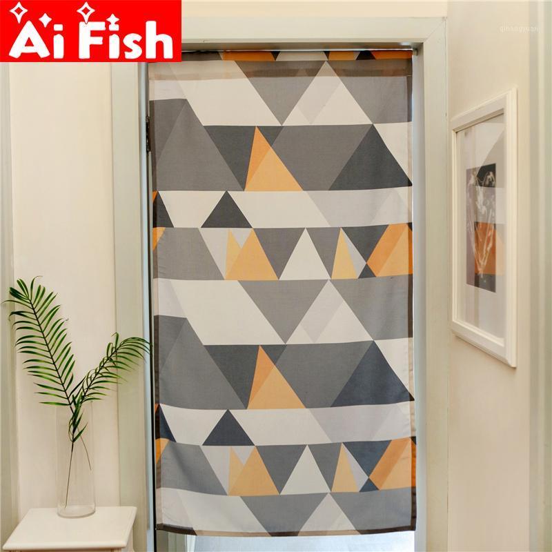 

Simple Nordic Irregular Color Printing Curtains Bedroom Living Room Porch Free Punch Hole Entrance Partition Curtain X009-41, Color 1