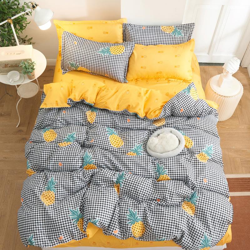 

Dropshipping 3/4pcs King Size Bedding Sets Family Set Include Bed Sheet Duvet Cover Pillowcase Bear children gife pineapple, K122020721