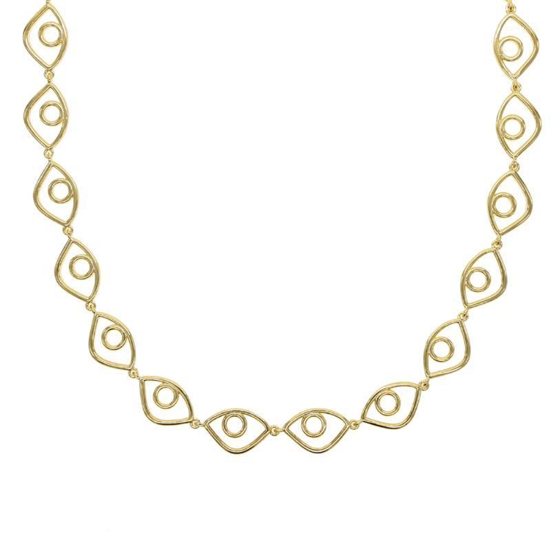 

Chokers 2021 Choker Necklaces Kolye LUCKY Evil Eye Chain Necklace Gold Color Vintage Multi Layered Fashion Jewelry For Women1