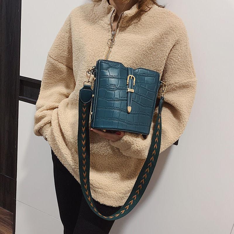 

Wide Strap PU leather Vintage Fashion Tote Women's Handbags Purses Bucket Bag PU Leather Women Shoulder Bag Crossbody Bags, Women bag 1