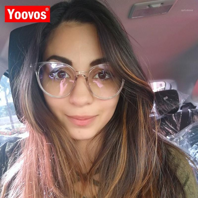 

Yoovos 2020 Women Glasses Blue Light Eyeglasses Frames Vintage Round Glasses Frame Clear Lens Okulary Optical Spectacle Frame1