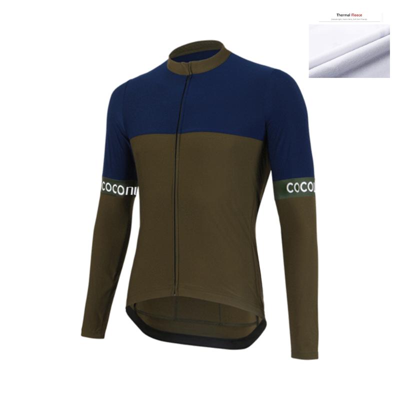 

Racing Jackets Coconut Winter Men Warm Cycling Jersey Thermal Fleece Long Sleeve Ropa Ciclismo Maillot Bicycle Comfortable Bike Sportswear T, Black yellow